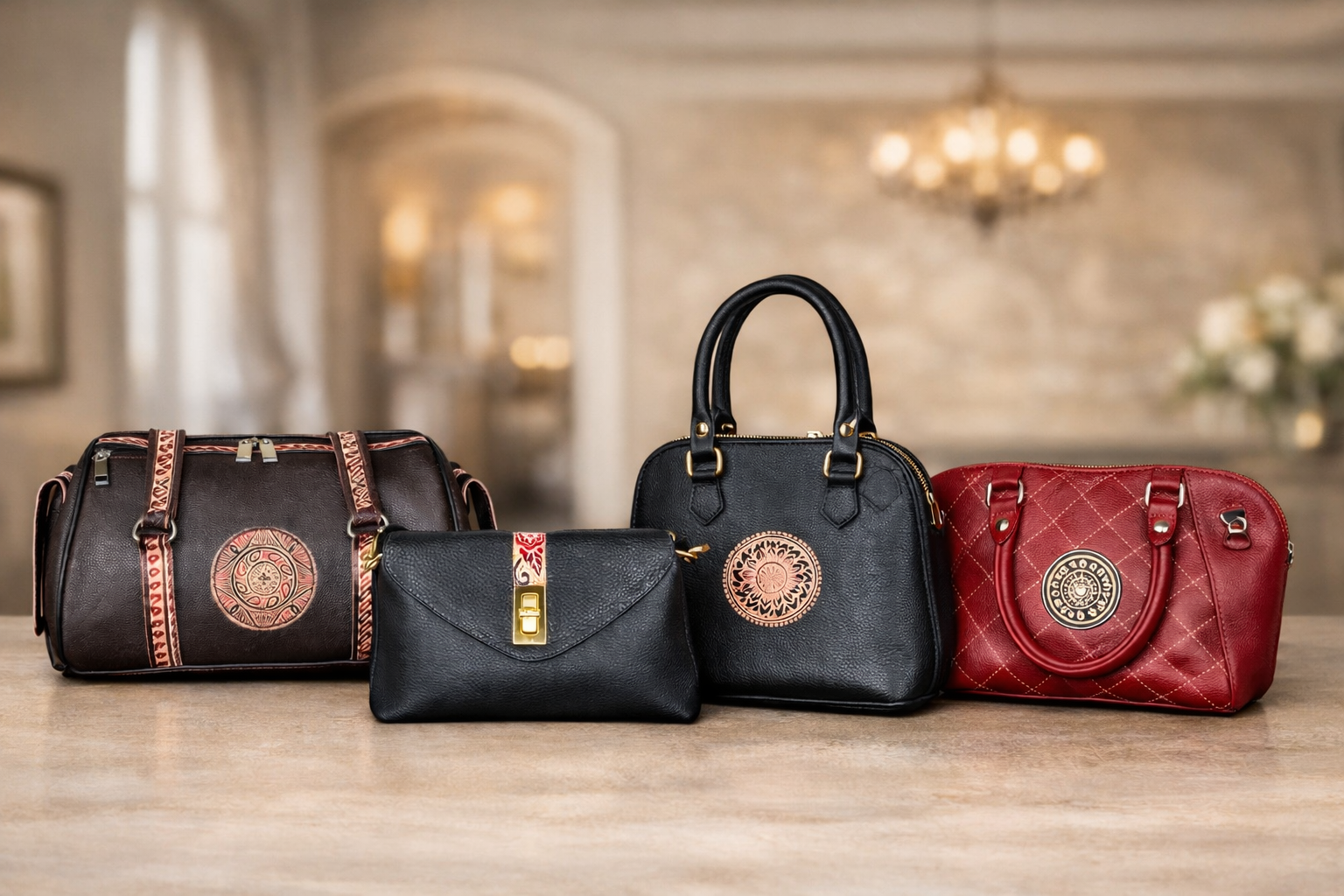 Luxury leather women bags