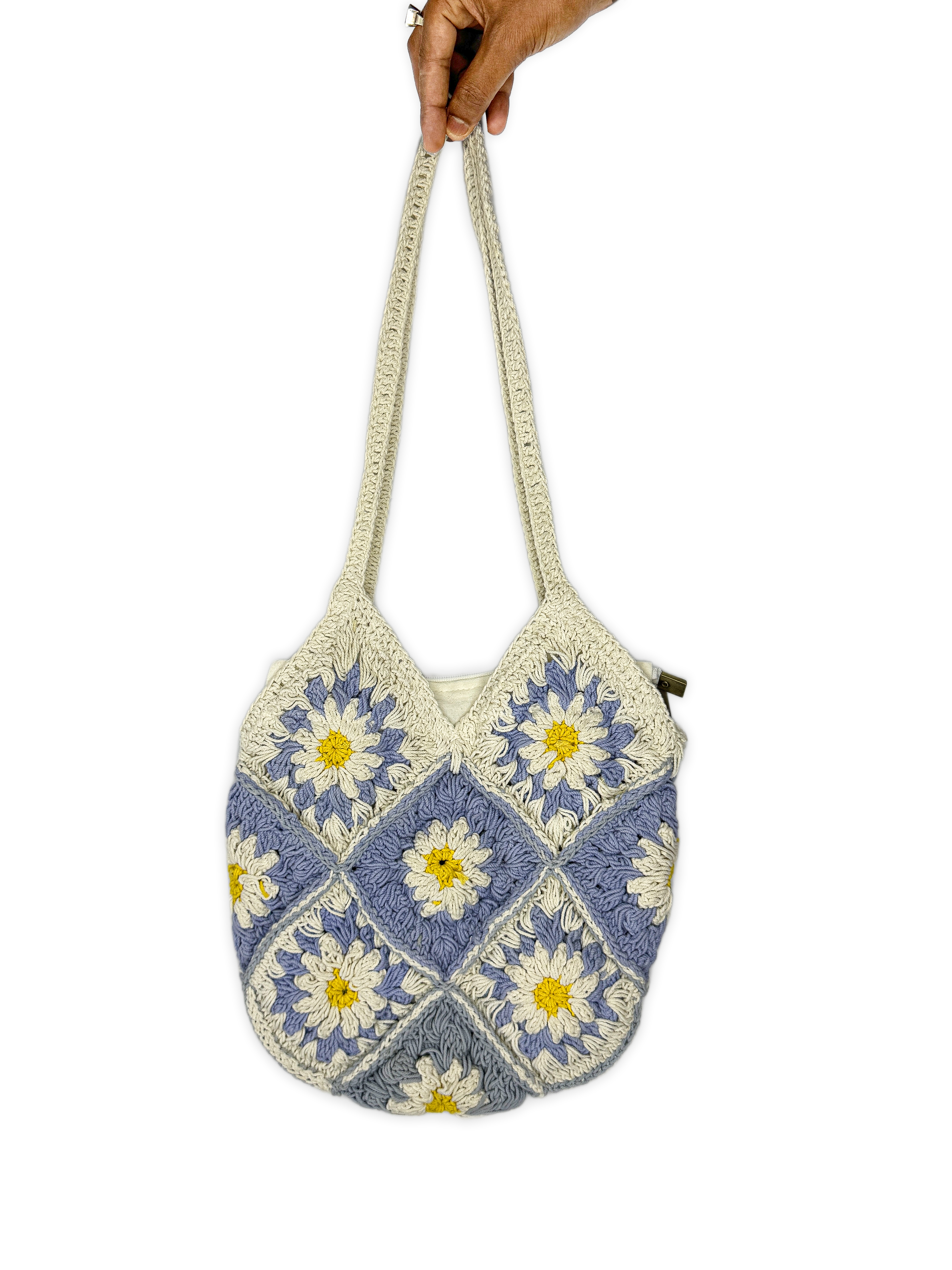 Crochet Daisy Tote Bag
